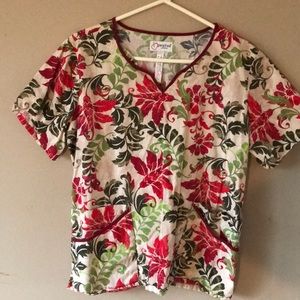Peaches Scrub Top XL